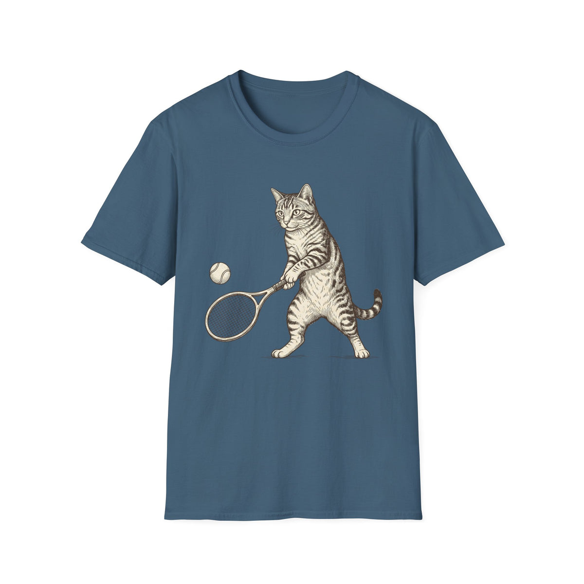 Serious Cat Tennis T shirt