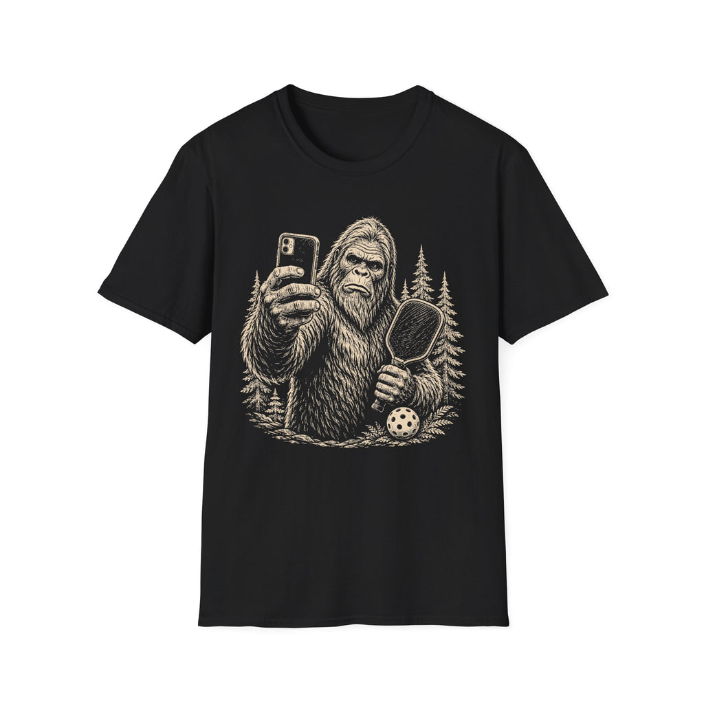 Big Foot pickleball selfie T shirt