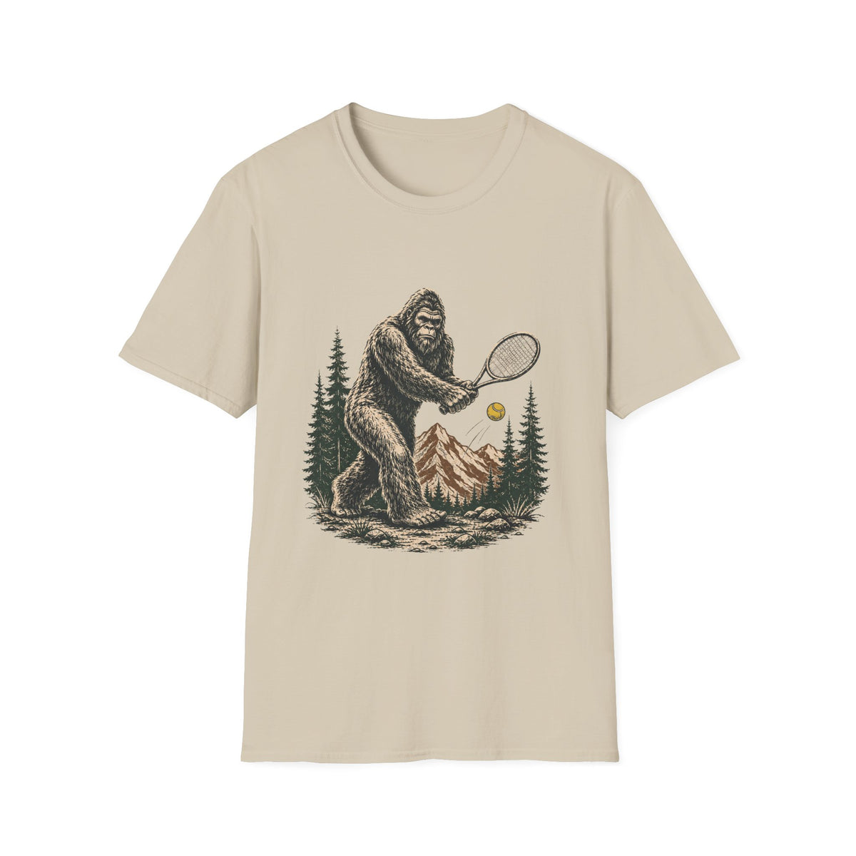 Big Foot playing Tennis T Shirt