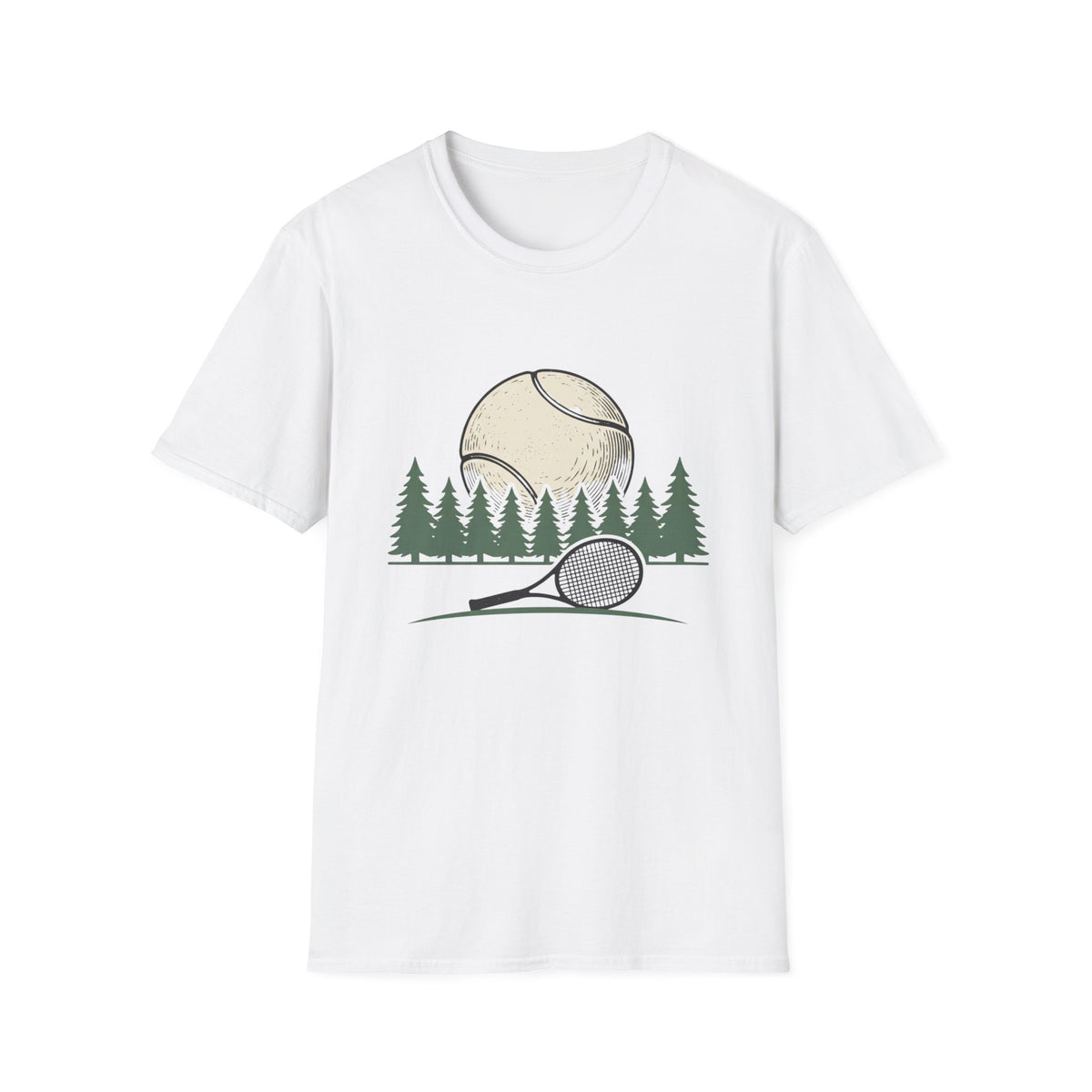 Tennis ball with Pine trees  T shirt