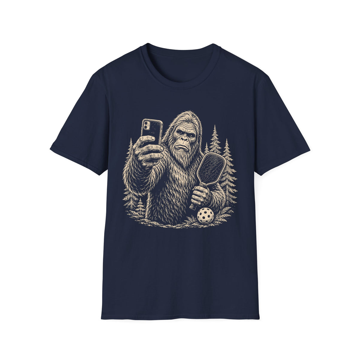 Big Foot pickleball selfie T shirt