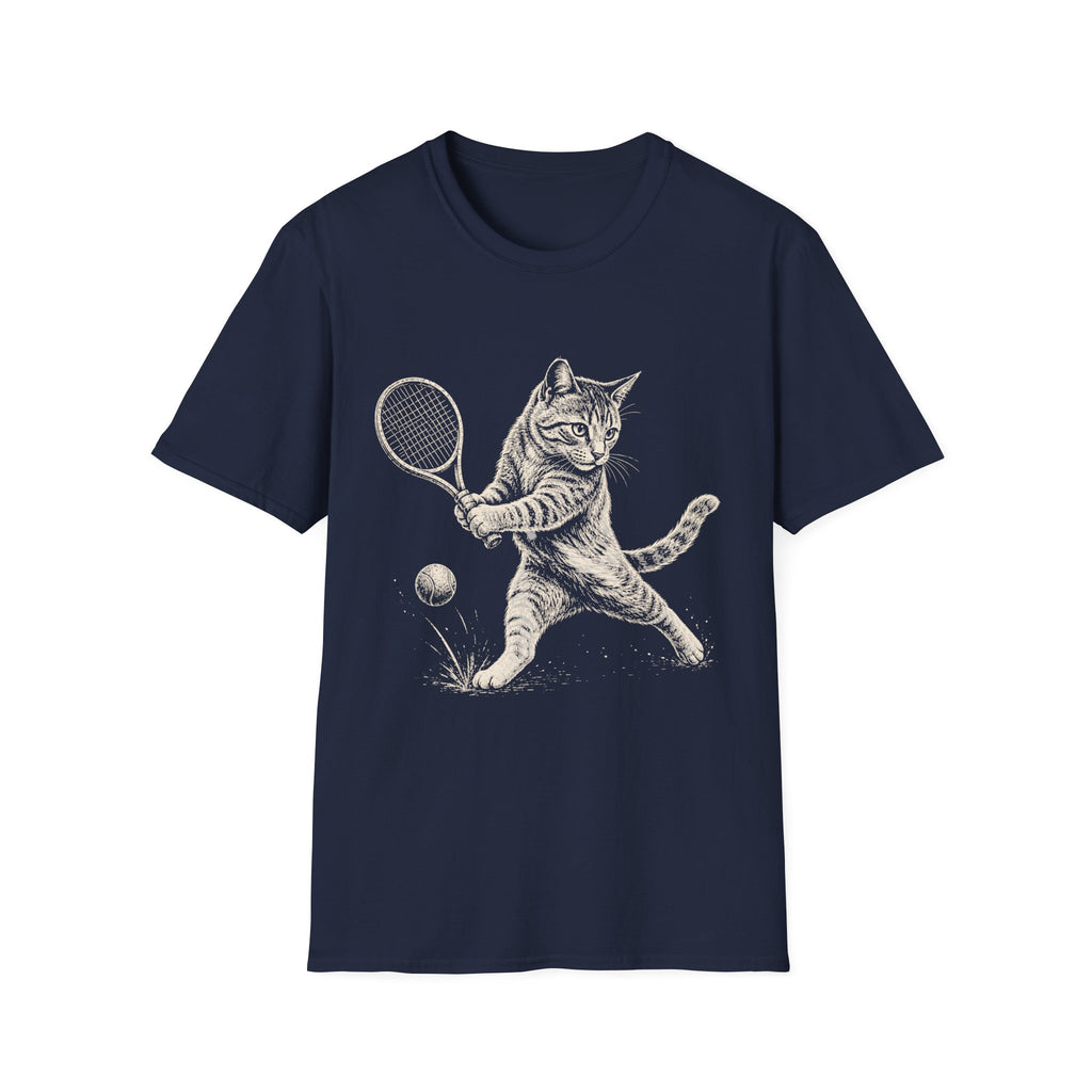 Cat Playing Tennis T Shirt