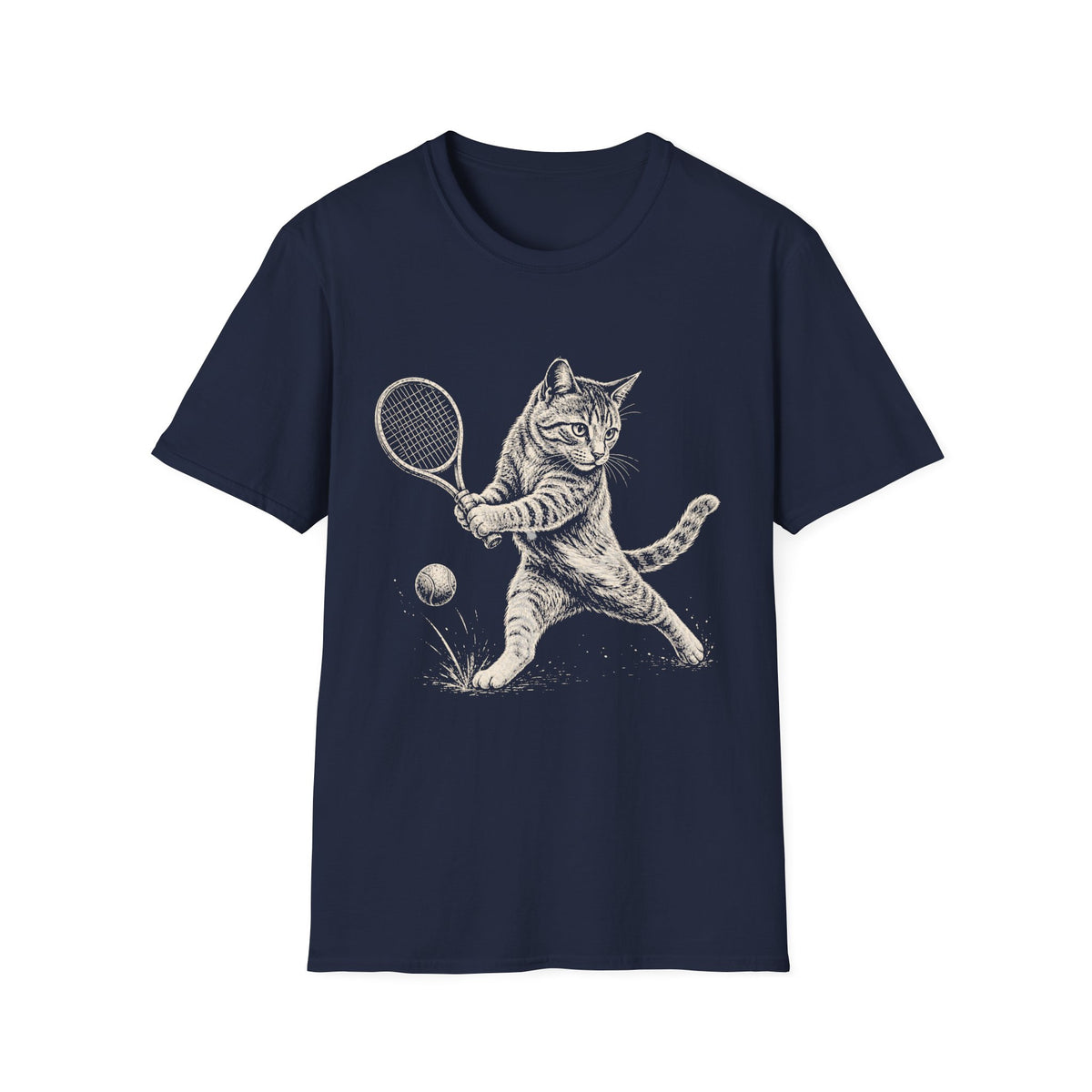 Cat Playing Tennis T Shirt