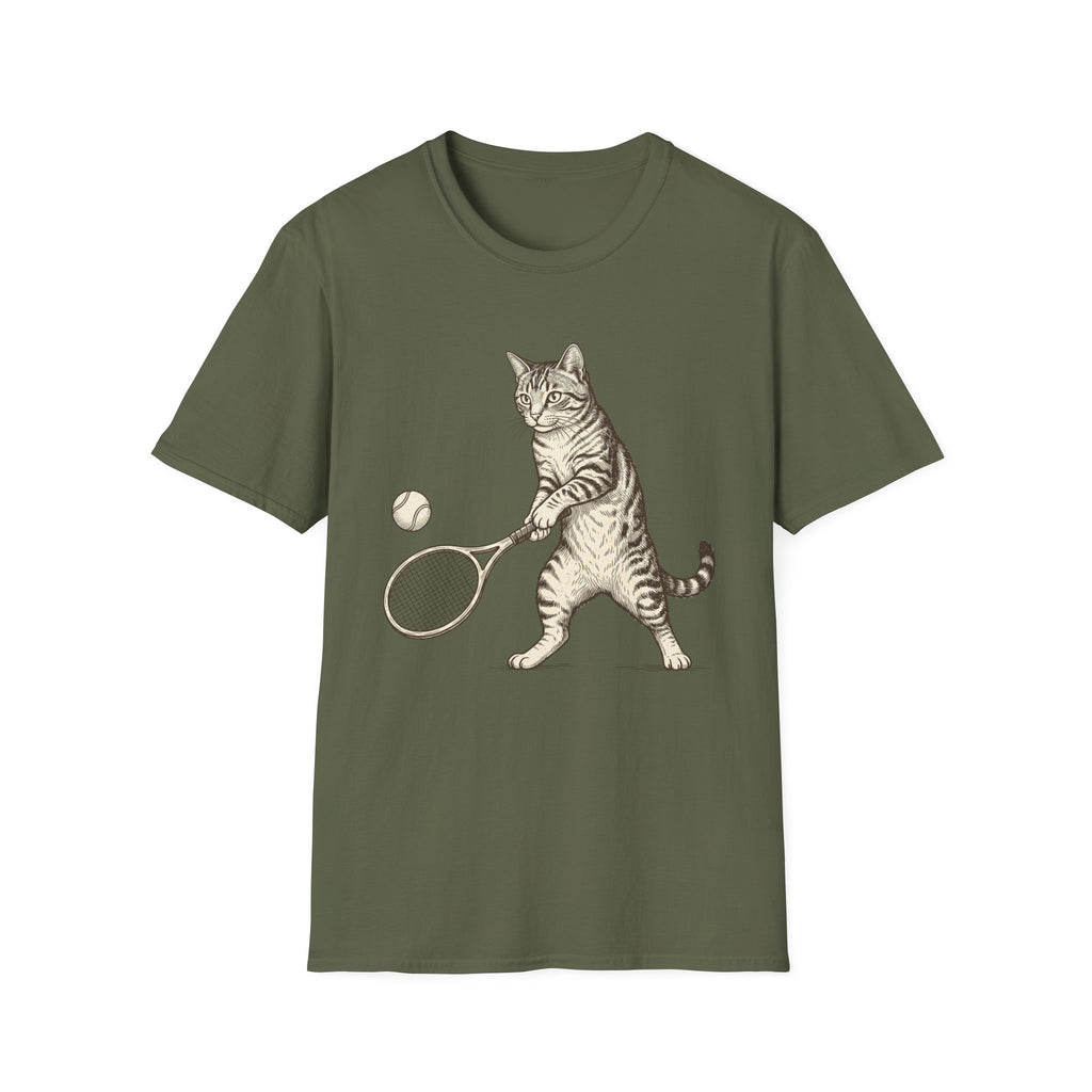 Serious Cat Tennis T shirt