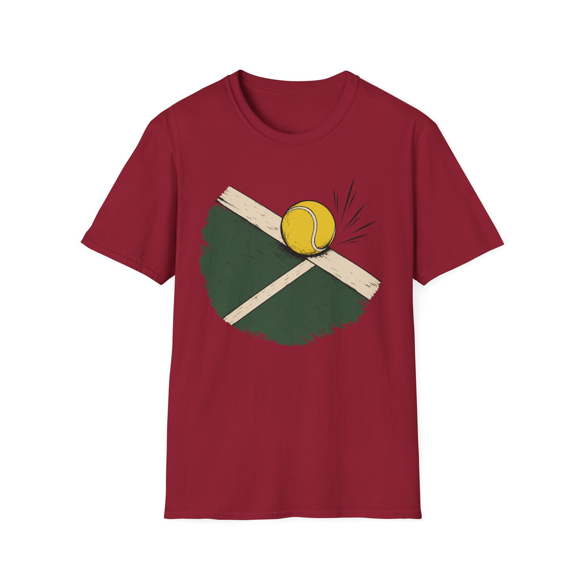 Tennis ball on the Line Graphic T shirt