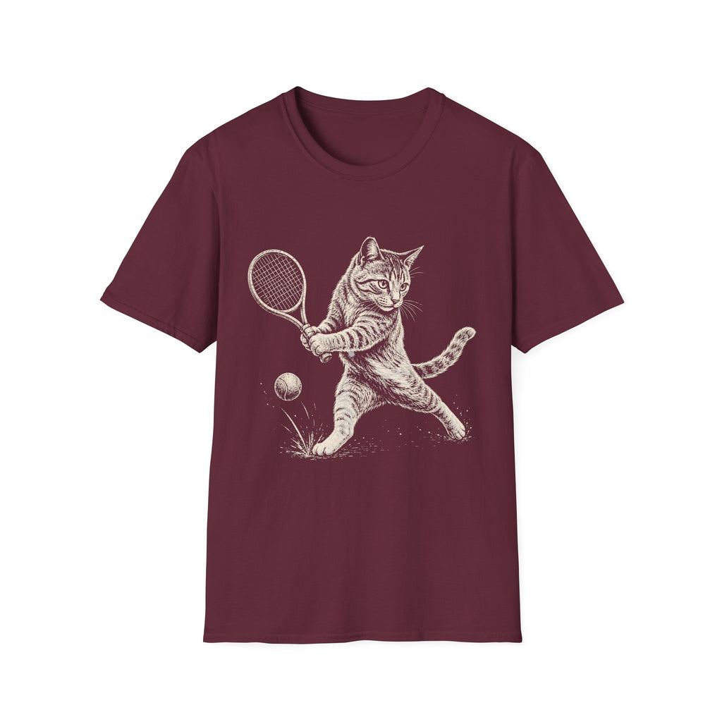 Cat Playing Tennis T Shirt