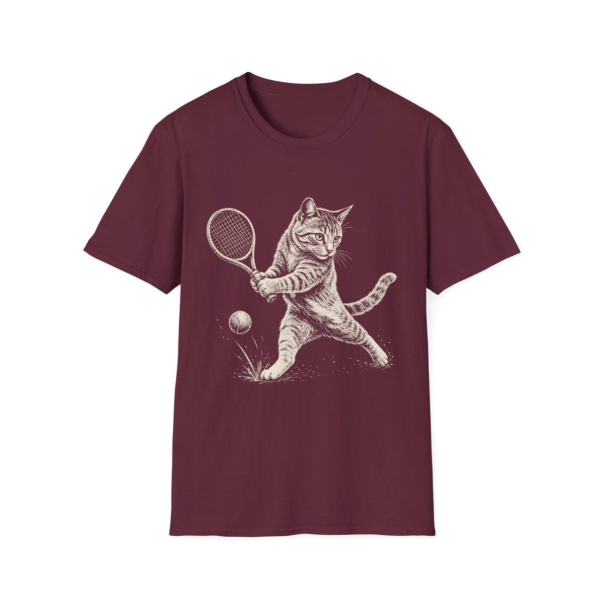 Cat Playing Tennis T Shirt