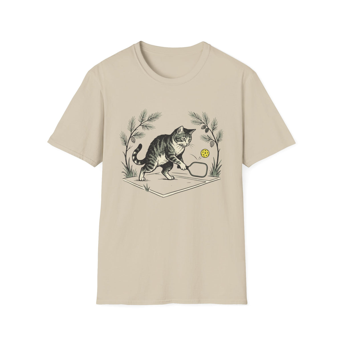 Cat playing pickleball T shirt