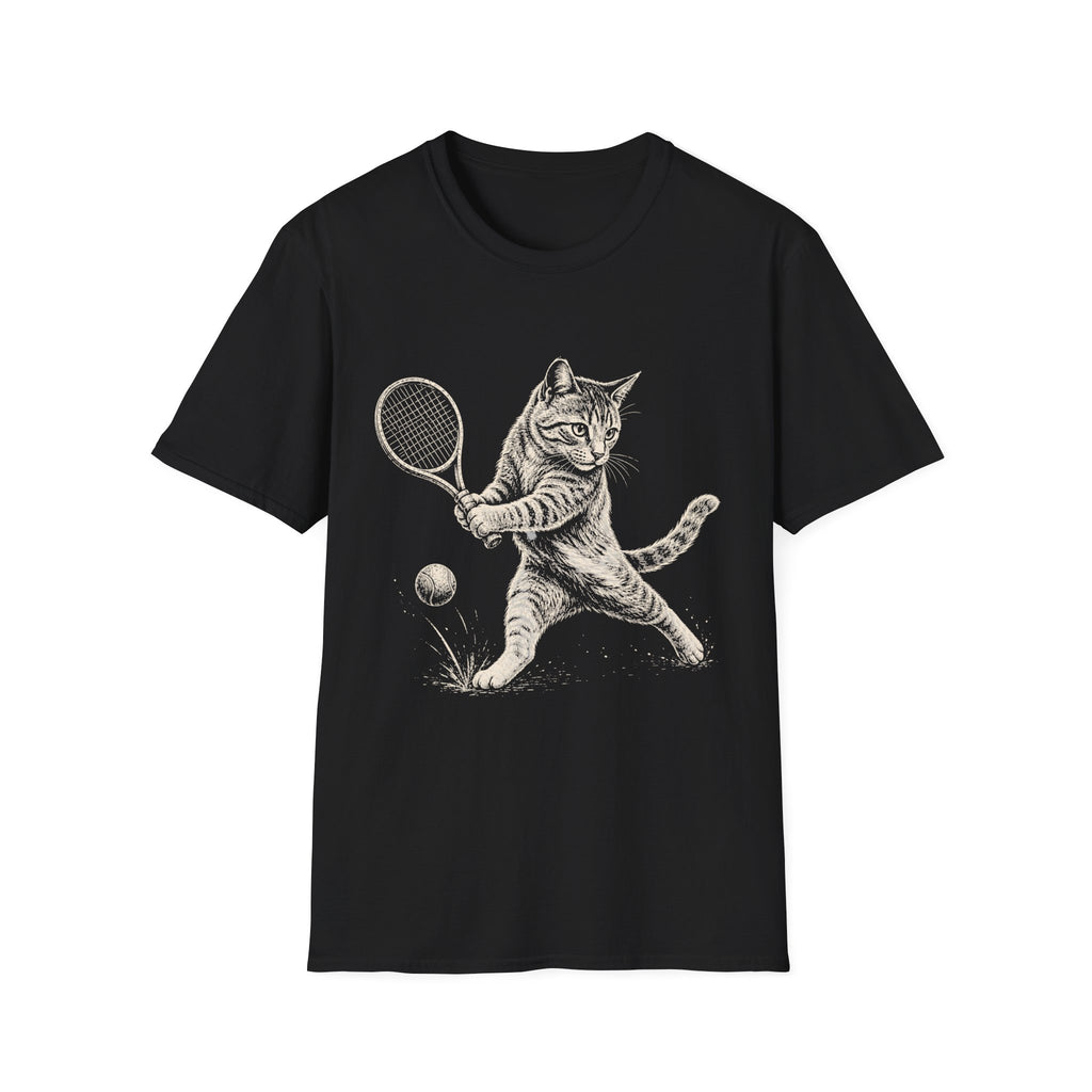 Cat Playing Tennis T Shirt