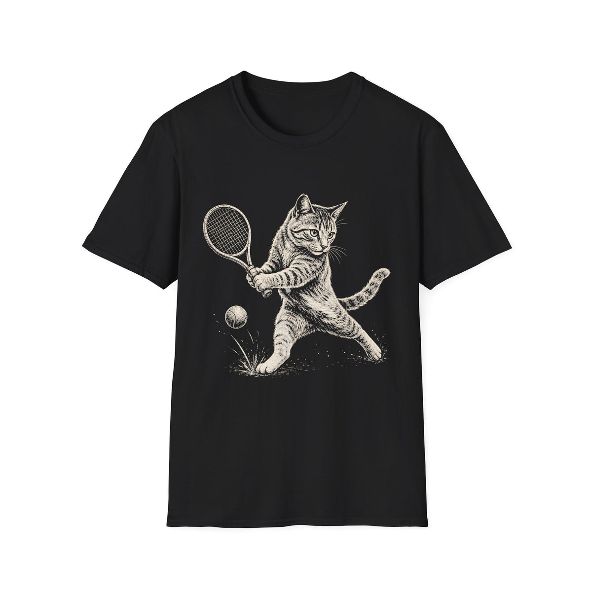 Cat Playing Tennis T Shirt