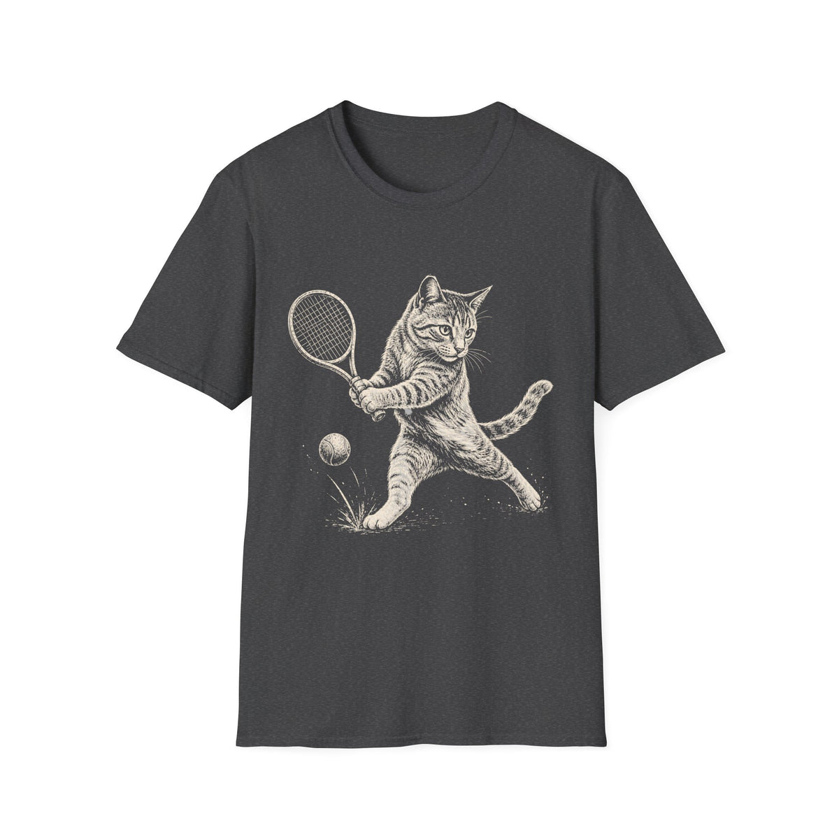 Cat Playing Tennis T Shirt