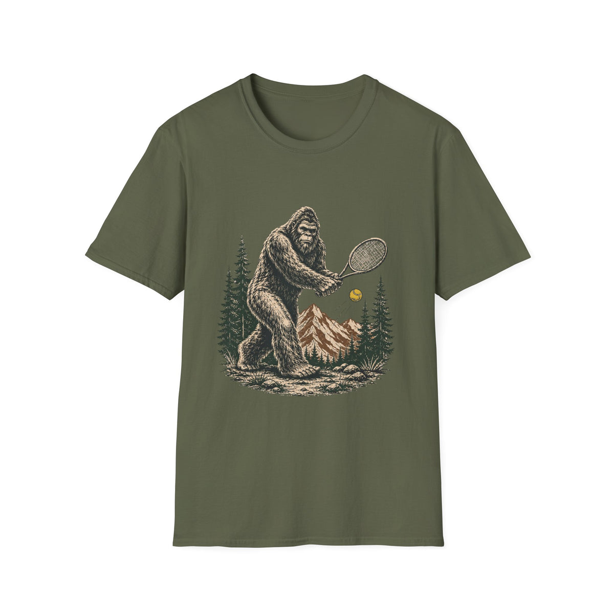 Big Foot playing Tennis T Shirt