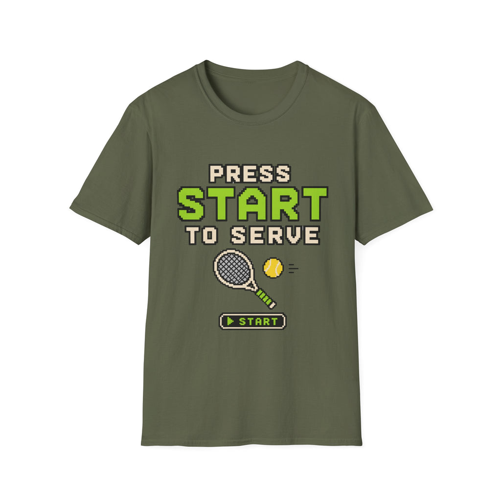 Press Start to Serve Retro Game T shirt
