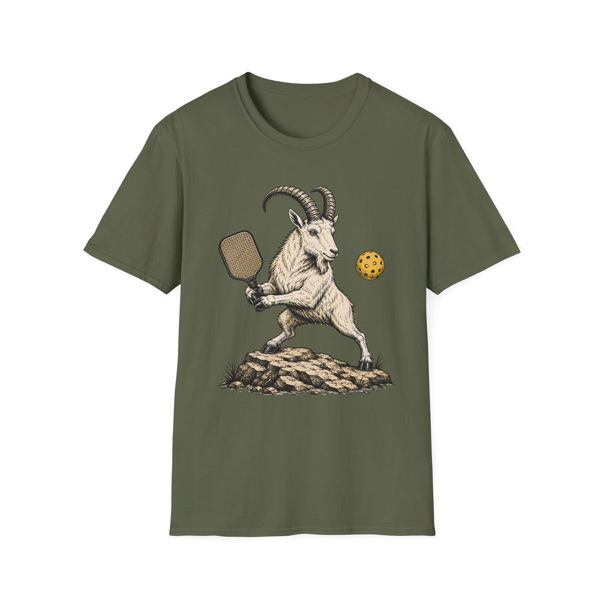Mountain goat playing pickleball T shirt