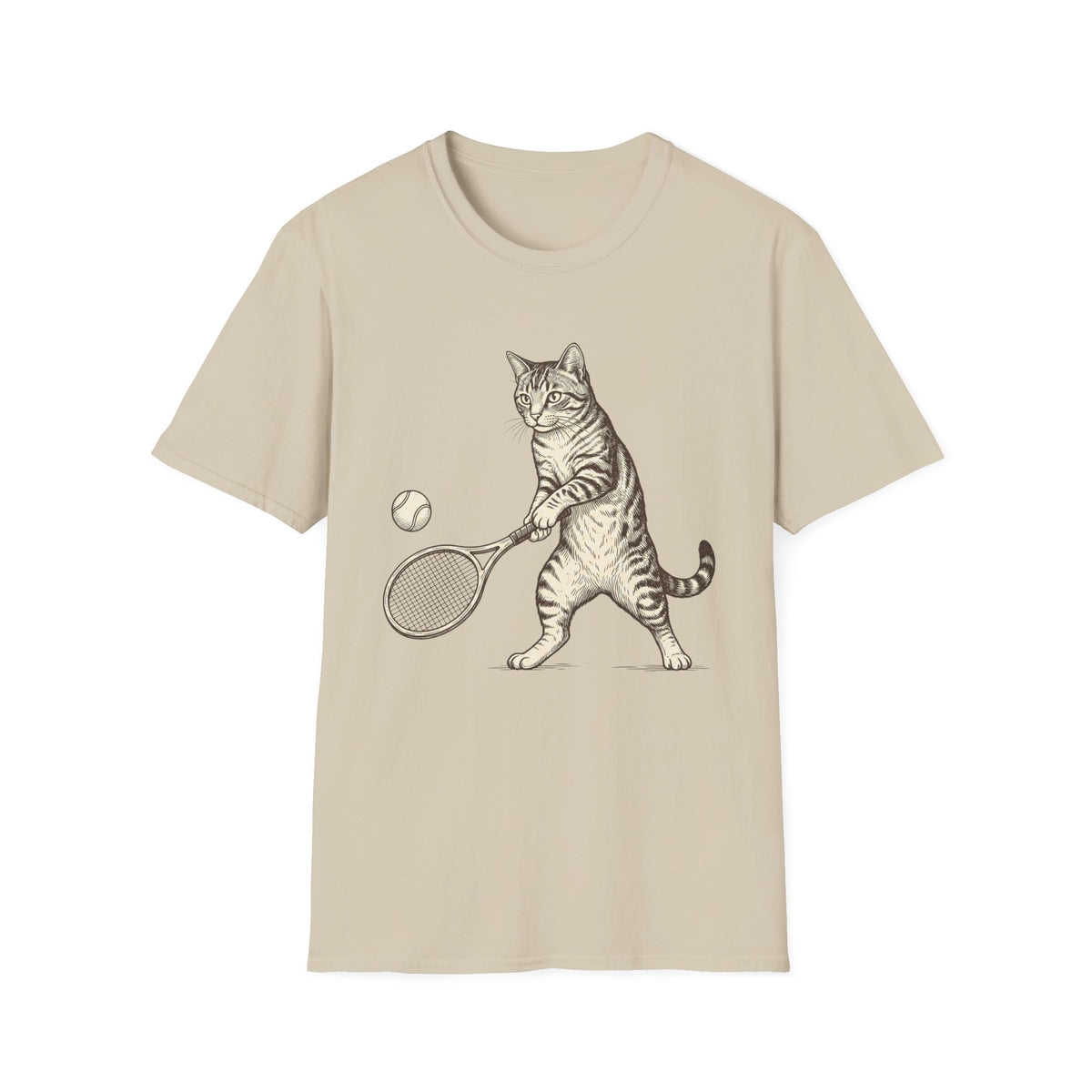 Serious Cat Tennis T shirt