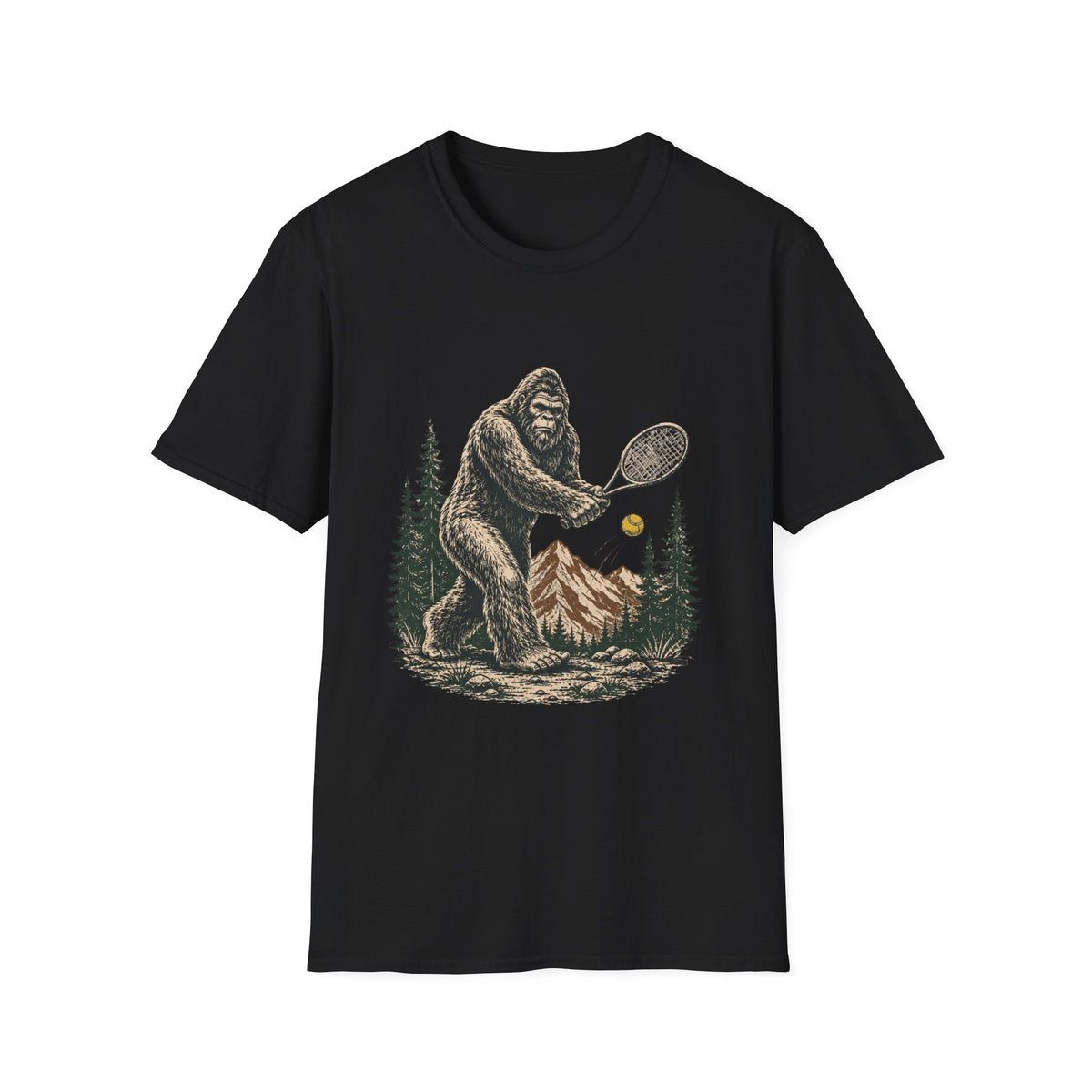 Big Foot playing Tennis T Shirt