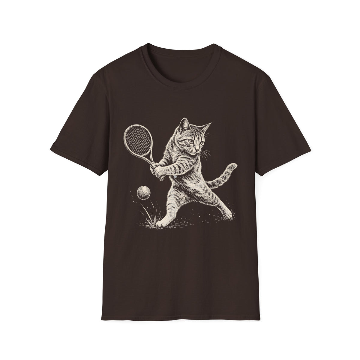 Cat Playing Tennis T Shirt